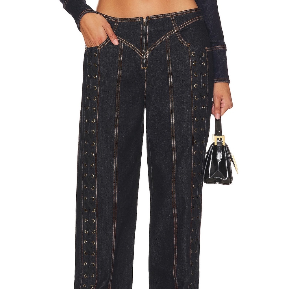 REVOLVE Lioness Daydream Tie Up Jeans in Size M